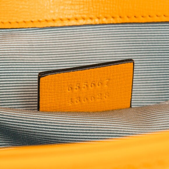 Gucci Horsebit 1955 Yellow Raffia Leather-Trimmed Shoulder Bag - Picture 13 of 13